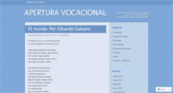 Desktop Screenshot of aperturavocacional.wordpress.com