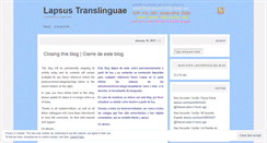 Desktop Screenshot of lapsustranslinguae.wordpress.com