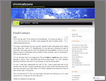 Tablet Screenshot of chronicallysane.wordpress.com