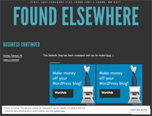 Tablet Screenshot of foundelsewhere.wordpress.com
