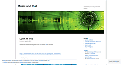 Desktop Screenshot of musicandthat.wordpress.com
