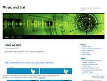 Tablet Screenshot of musicandthat.wordpress.com