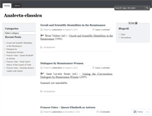 Tablet Screenshot of analectaclassica.wordpress.com