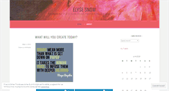 Desktop Screenshot of elysesnow.wordpress.com