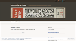 Desktop Screenshot of hankkaplanarchive.wordpress.com