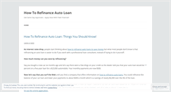 Desktop Screenshot of howtorefinanceautoloan.wordpress.com