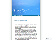 Tablet Screenshot of becausetheygive.wordpress.com