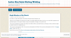 Desktop Screenshot of latterdaysaintdating.wordpress.com