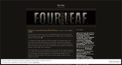 Desktop Screenshot of fourleafnanowrimo.wordpress.com