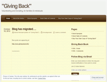 Tablet Screenshot of givingbackbook.wordpress.com