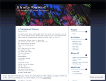 Tablet Screenshot of itisallinyourmind.wordpress.com