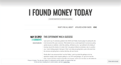 Desktop Screenshot of ifoundmoneytoday.wordpress.com