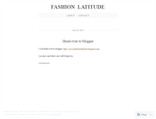 Tablet Screenshot of fashionlatitude.wordpress.com