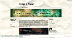 Desktop Screenshot of heardanoise.wordpress.com