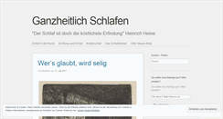 Desktop Screenshot of ganzheitlichschlafen.wordpress.com