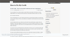 Desktop Screenshot of howtofixmycredits.wordpress.com