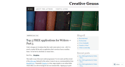 Desktop Screenshot of creativegenus.wordpress.com