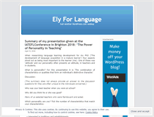 Tablet Screenshot of elyforlanguage.wordpress.com