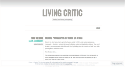 Desktop Screenshot of livingcritic.wordpress.com