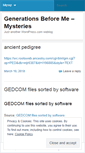 Mobile Screenshot of generationsbeforeme.wordpress.com