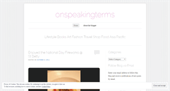 Desktop Screenshot of onspeakingterms.wordpress.com