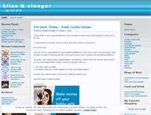Tablet Screenshot of blissandvinegar.wordpress.com
