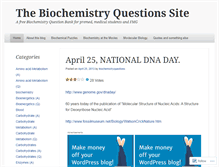 Tablet Screenshot of biochemistryquestions.wordpress.com