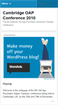 Mobile Screenshot of cambridgeoapconf2010.wordpress.com