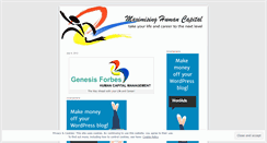 Desktop Screenshot of genesisforbes.wordpress.com