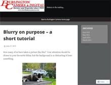 Tablet Screenshot of burlingtoncamera.wordpress.com