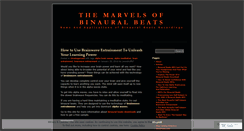 Desktop Screenshot of marvelsofbinauralbeats.wordpress.com