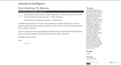 Desktop Screenshot of amorphousintelligence.wordpress.com