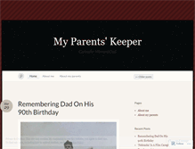 Tablet Screenshot of myparentskeeper.wordpress.com