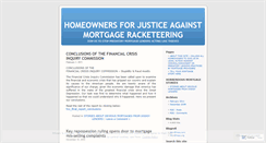 Desktop Screenshot of homeownersforjusticeagainstmortgageracketeering.wordpress.com