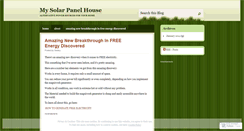 Desktop Screenshot of mysolarpanelhouse.wordpress.com