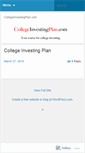 Mobile Screenshot of collegeinvestingplan.wordpress.com