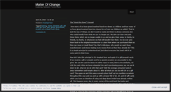 Desktop Screenshot of matterofchange.wordpress.com