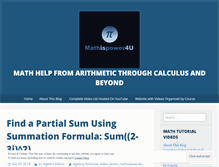 Tablet Screenshot of mathispower4u.wordpress.com
