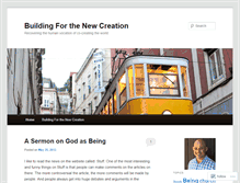 Tablet Screenshot of buildingthenewcreation.wordpress.com