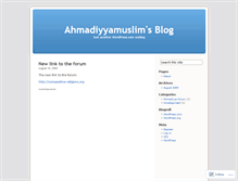 Tablet Screenshot of ahmadiyyamuslim.wordpress.com
