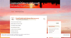 Desktop Screenshot of iamanitinerantpoet.wordpress.com