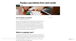 Desktop Screenshot of jacklenderloans.wordpress.com