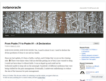 Tablet Screenshot of notanoracle.wordpress.com