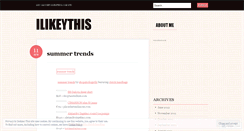 Desktop Screenshot of ilikeythis.wordpress.com