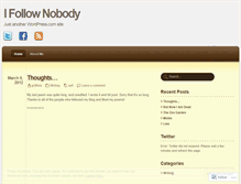 Tablet Screenshot of ifollownobody.wordpress.com