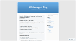 Desktop Screenshot of 360therapy.wordpress.com