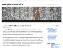 Tablet Screenshot of anxietydisordersadvice.wordpress.com