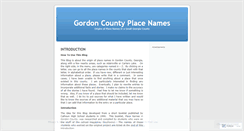 Desktop Screenshot of gordoncountyplacenames.wordpress.com