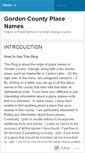 Mobile Screenshot of gordoncountyplacenames.wordpress.com