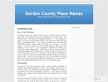 Tablet Screenshot of gordoncountyplacenames.wordpress.com